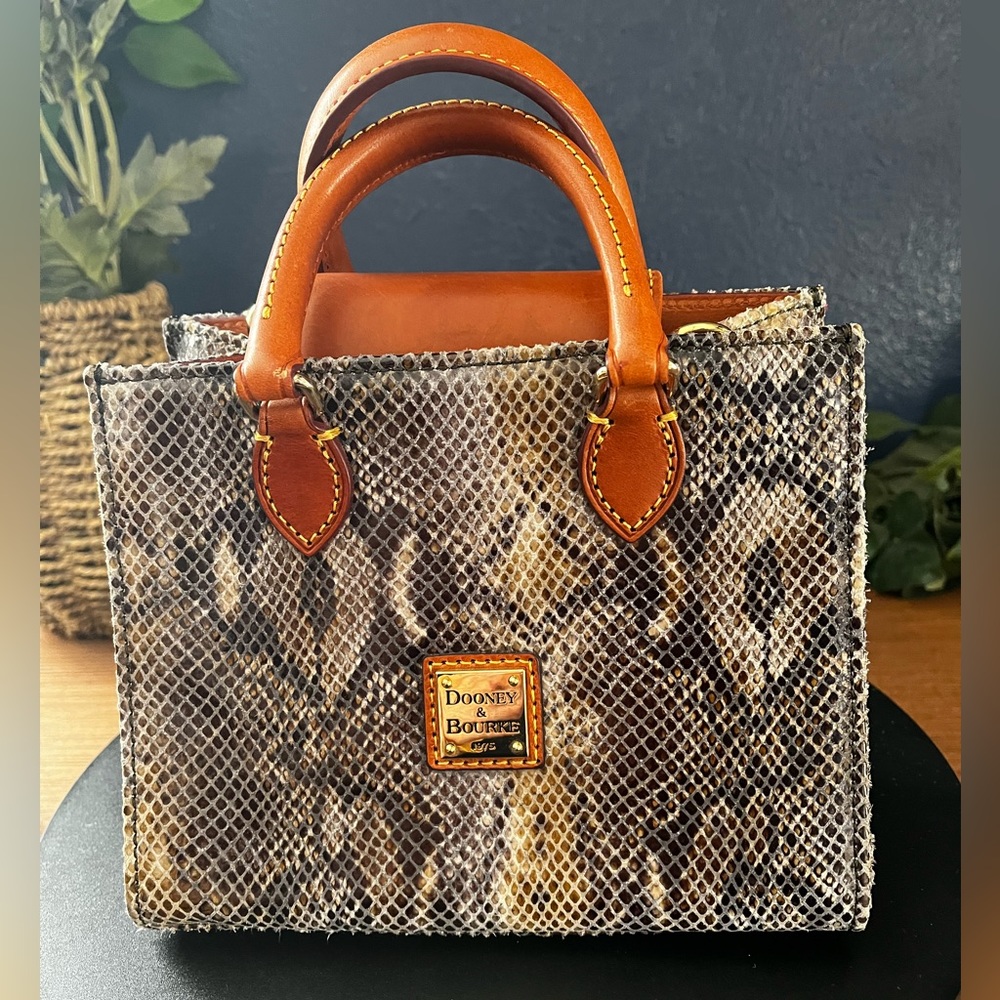 Dooney & Bourke Janine Python Mini Snake Print Sa… - image 1
